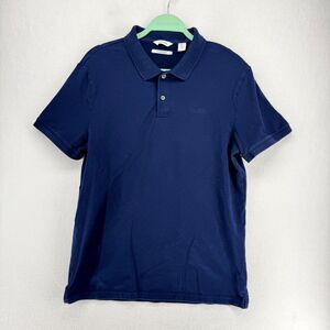 Calvin Klein Stretch Embroidered Blue‎ Polo Mens Size M